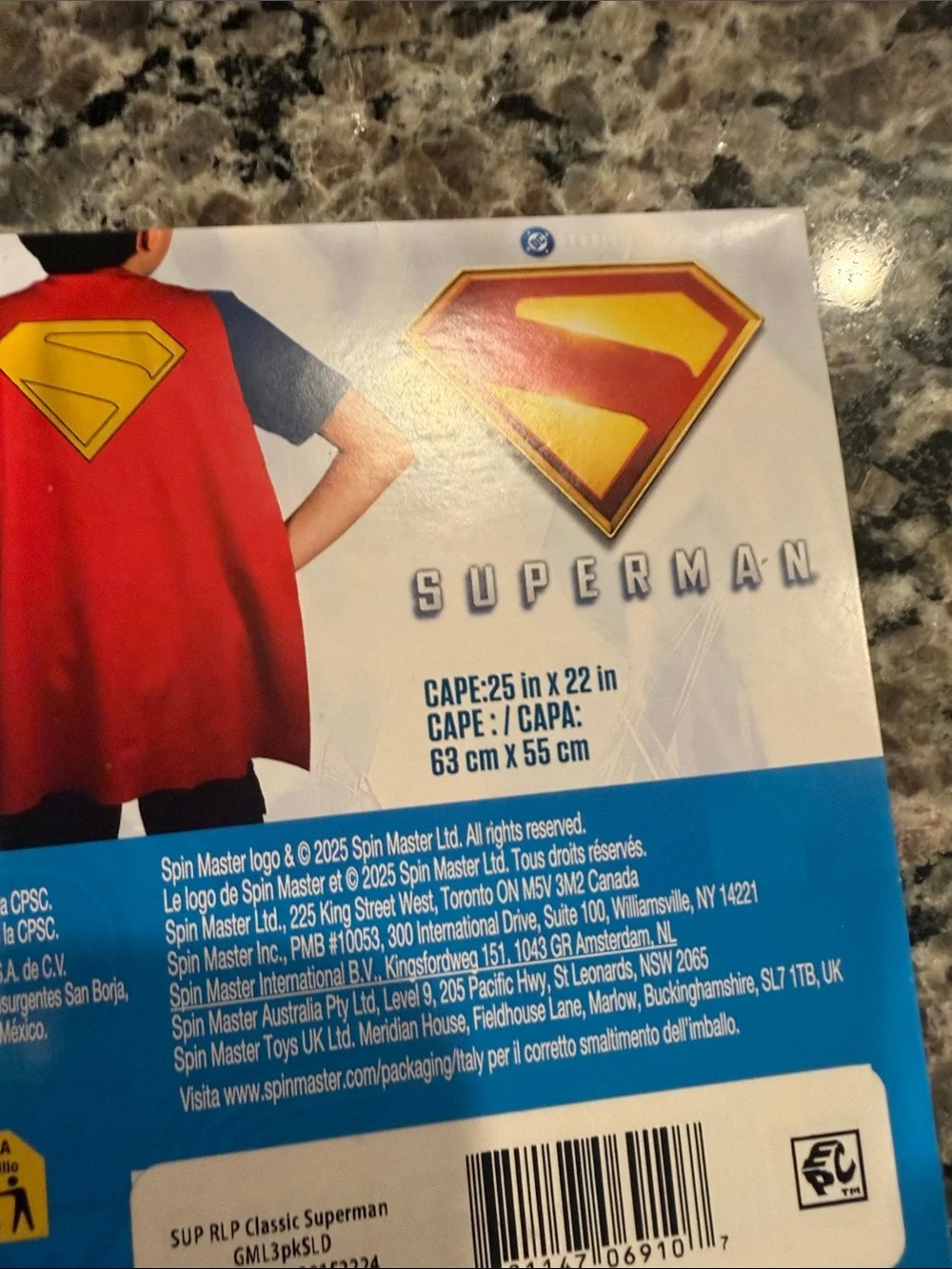 DC Comics Red and Yellow Superman Cape with Iconic Emblem